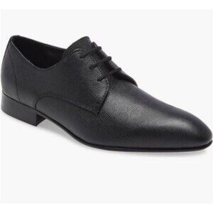 New BP. Albert Plain Toe Derby In Black leather Saffiano OrthoLite size 10M